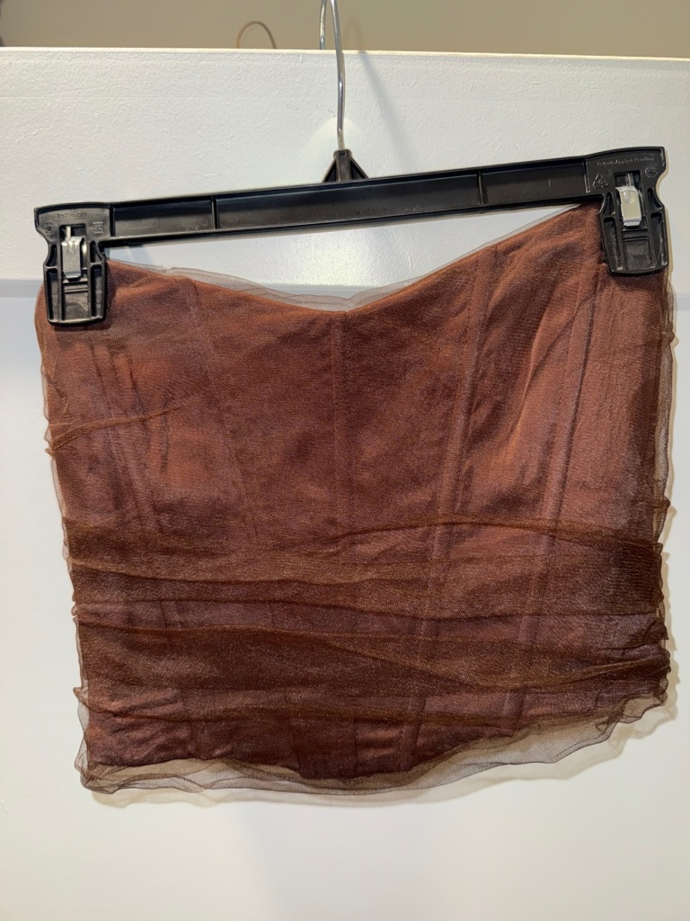 Zara Brown Mesh Ruched Mini Skirt